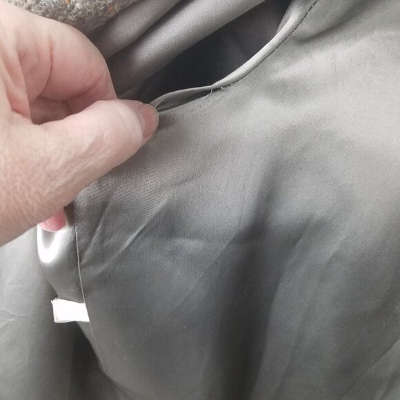 Vintage Larry Levine heather tweed bomber jacket button pockets women's 10-12 - Picture 11 of 16